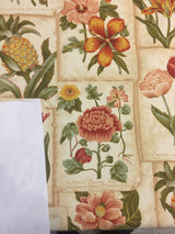Botanic Garden In Botanical Mount Vernon 100 Percent Cotton Fabric - Floral, Tropical Botanical, Beige/Green/Red, 54" Width (1 Yard)