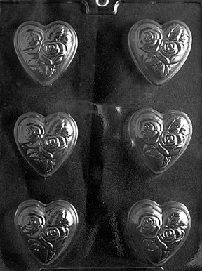 Medium Heart with Flowers Chocolate Mold - LPV151