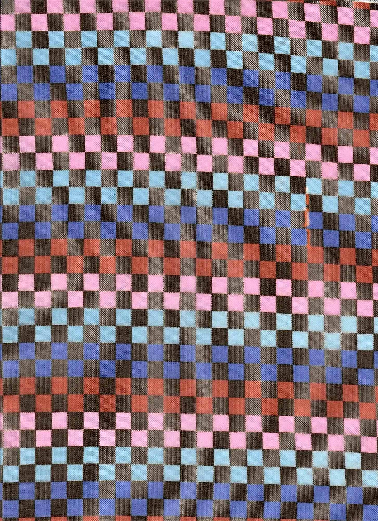 Flocked Mesh Stretch Fabric Brown Multi Checkered