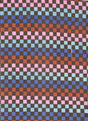 Flocked Mesh Stretch Fabric Brown Multi Checkered