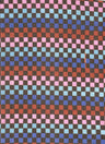 Flocked Mesh Stretch Fabric Brown Multi Checkered