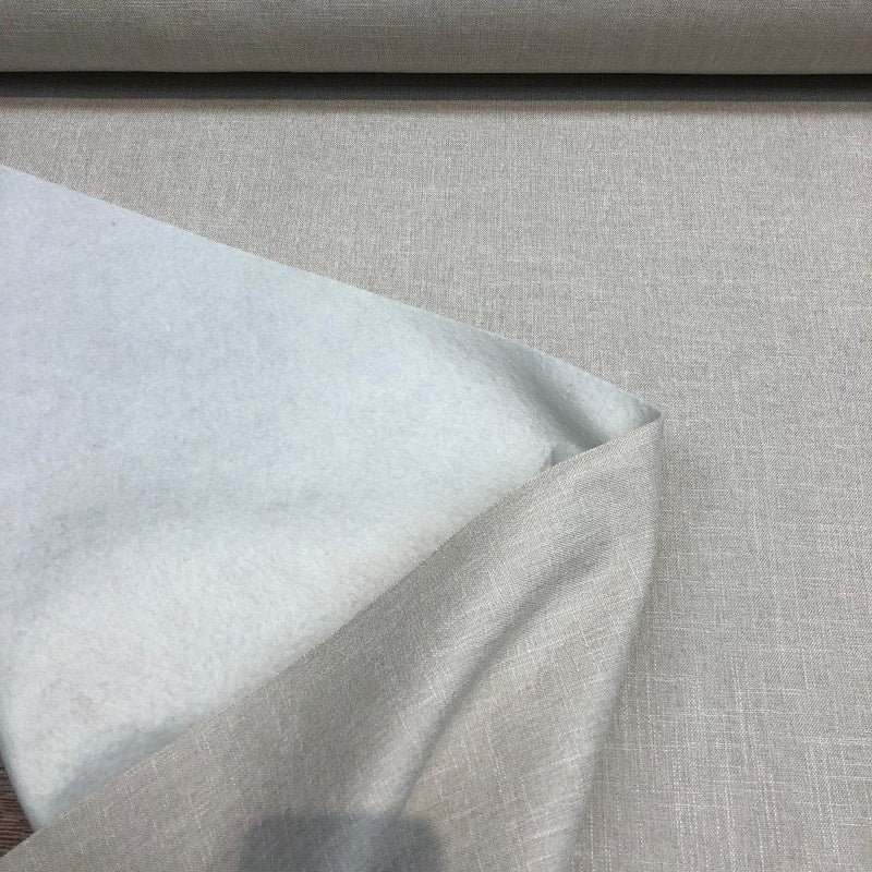Jefferson Natural Beige Felt Backed Polyester Fabric - Beige, Felt Backed, 57" Width (1 Yard)