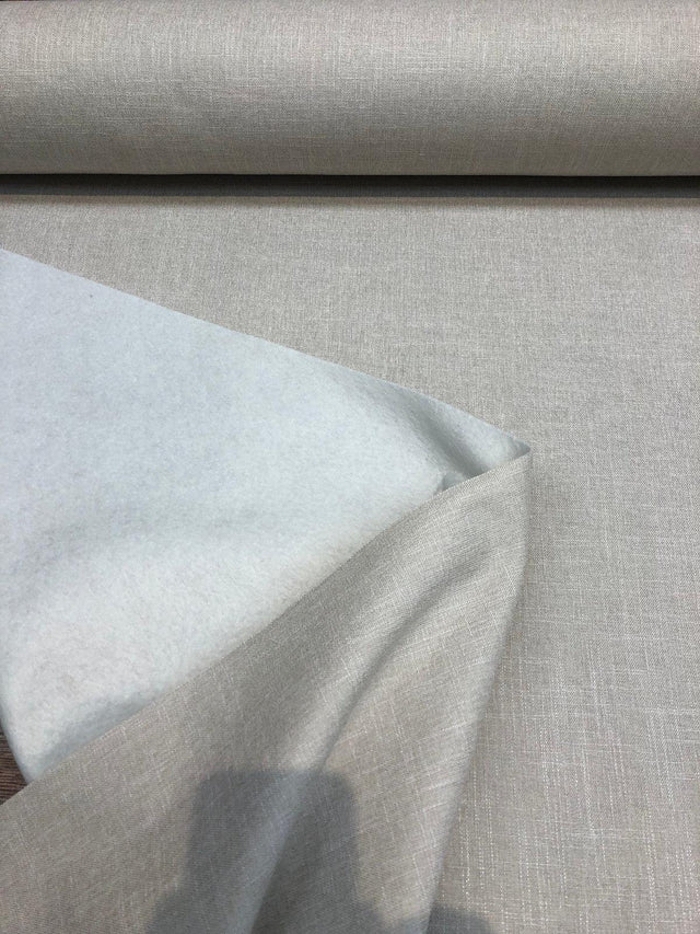 Jefferson Natural Beige Felt Backed Polyester Fabric - Beige, Felt Backed, 57" Width (1 Yard)