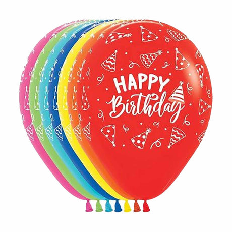 Assorted Birthday Hat Balloons - 11 Inch
