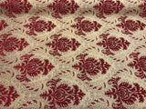 Sabrina Ruby Damask Chenille Fabric - Ruby Damask Pattern, 59" Width (1 Yard)