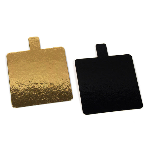 Square Double Sided Gold & Black Mono Board with Tab, 3" (8cm) - Case of 200