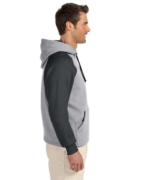 JERZEES® Nublend Colorblocked Raglan Hooded Sweatshirt