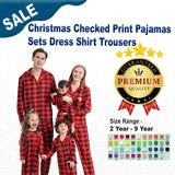 Christmas Checked Print Pajamas Sets Dress Shirt Trousers