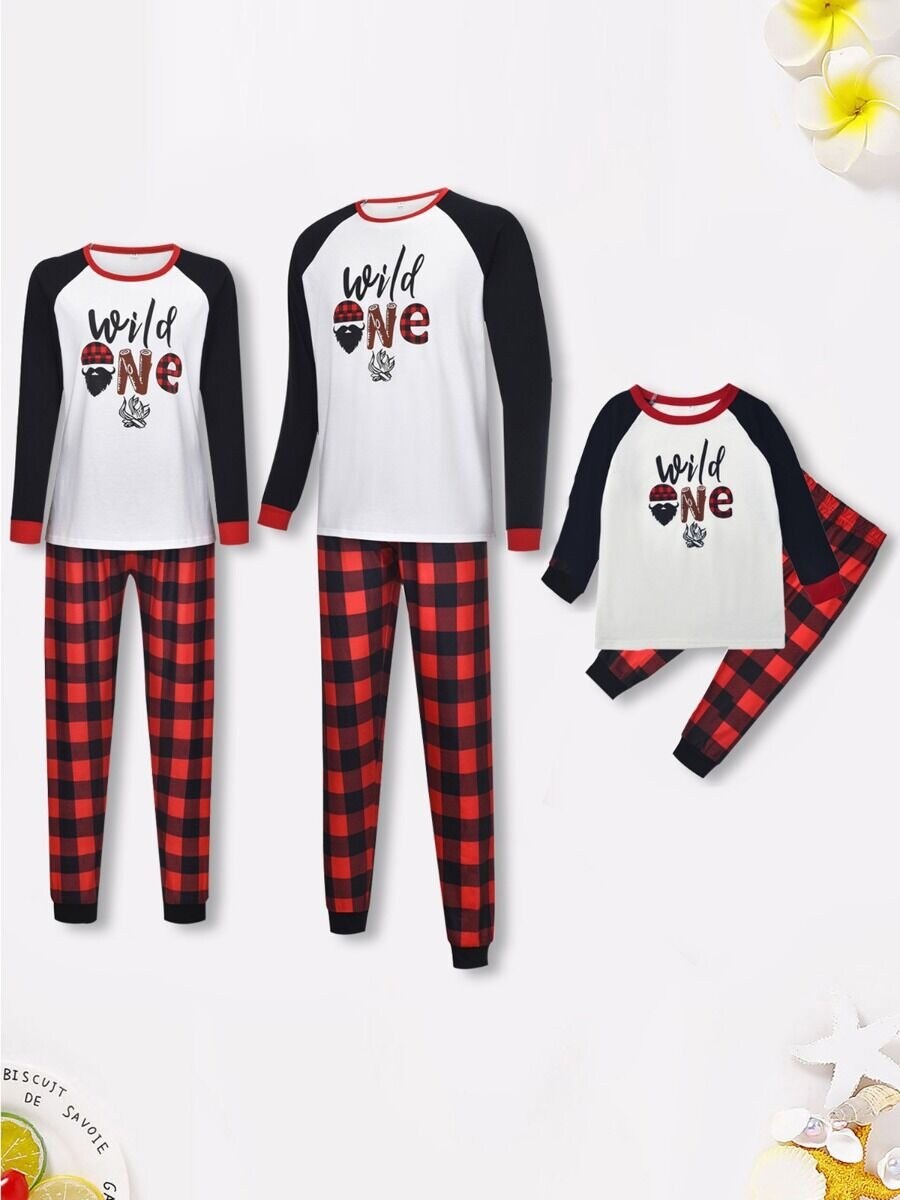 Pajamas Set Wild One Top And Plaid Pants