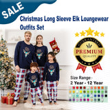 Christmas Long Sleeve Elk Loungewear Outfits Set