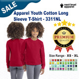 Next Level® Apparel Youth Cotton Crewneck Long Sleeve T-Shirt