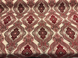 Fabricut Sardinia Chenille Upholstery Fabric - Ruby, Very Heavyweight, 54" Width, 13.5" Horizontal Repeat, 18.5" Vertical Repeat (1 Yard)
