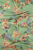 1 Yard Vintage Floral Knit Fabric Soft Stretch Flower Print, 58/60" Wide