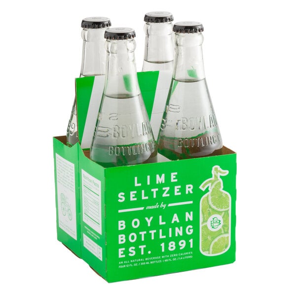 Boylan Bottling Co. 12 fl. oz. Lime Seltzer - 24/Case