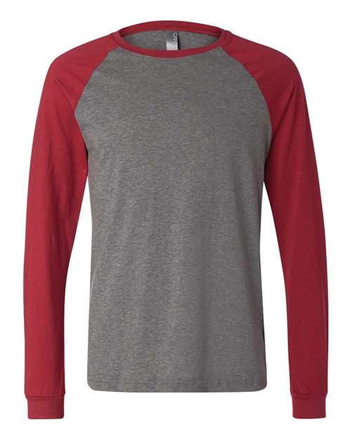 BELLA + CANVAS Men's Long Sleeve Jersey Baseball Tee