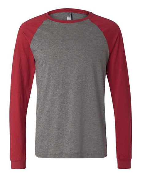 BELLA + CANVAS Men's Long Sleeve Jersey Baseball Tee