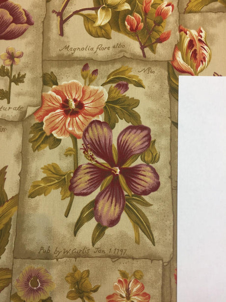 Waverly Botanic Garden In Plantation Mount Vernon Collection Cotton Fabric - Floral Tropical Botanical, 54" Width (1 Yard)