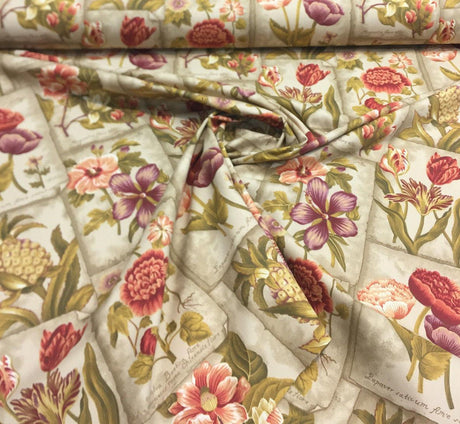 Waverly Botanic Garden In Plantation Mount Vernon Collection Cotton Fabric - Floral Tropical Botanical, 54" Width (1 Yard)