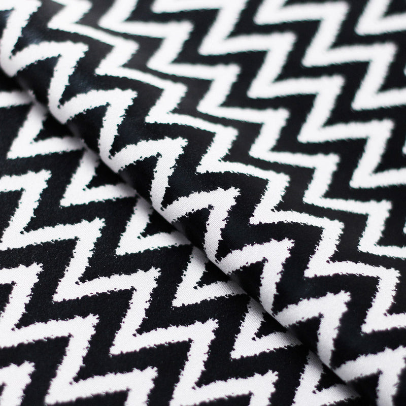 Chevron Foil Nylon Spandex Fabric - Black/White or Rainbow Chevron, 58/60" Width (1 Yard)
