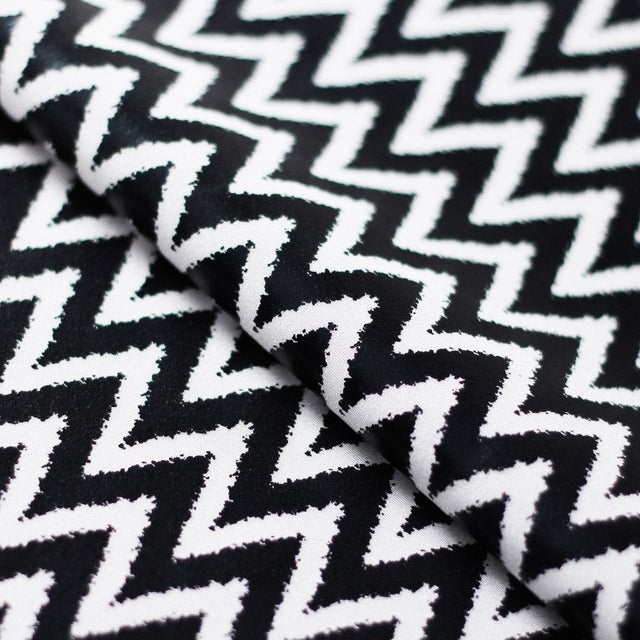 Chevron Foil Nylon Spandex Fabric - Black/White or Rainbow Chevron, 58/60" Width (1 Yard)
