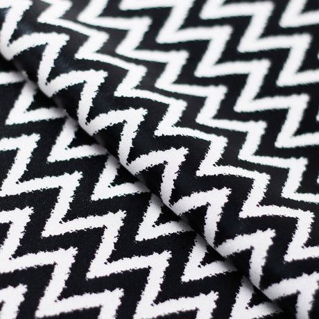 Chevron Foil Nylon Spandex Fabric - Black/White or Rainbow Chevron, 58/60" Width (1 Yard)