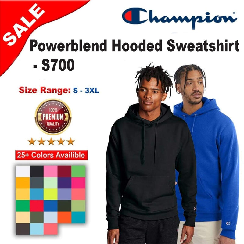 Champion® Powerblend Long Sleeve Hooded Sweatshirt