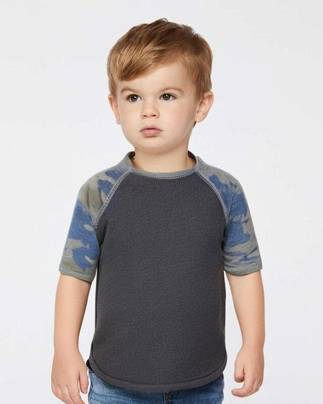 Rabbit Skins® Soft Toddler Baseball Jersey 3/4 Sleeve Tee