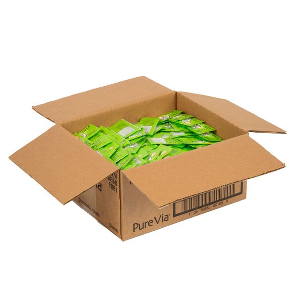 Pure Via All-Natural Stevia Sweetener Packet 1 Gram - 1,000/Case