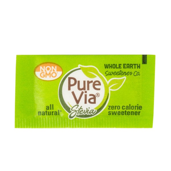 Pure Via All-Natural Stevia Sweetener Packet 1 Gram - 1,000/Case