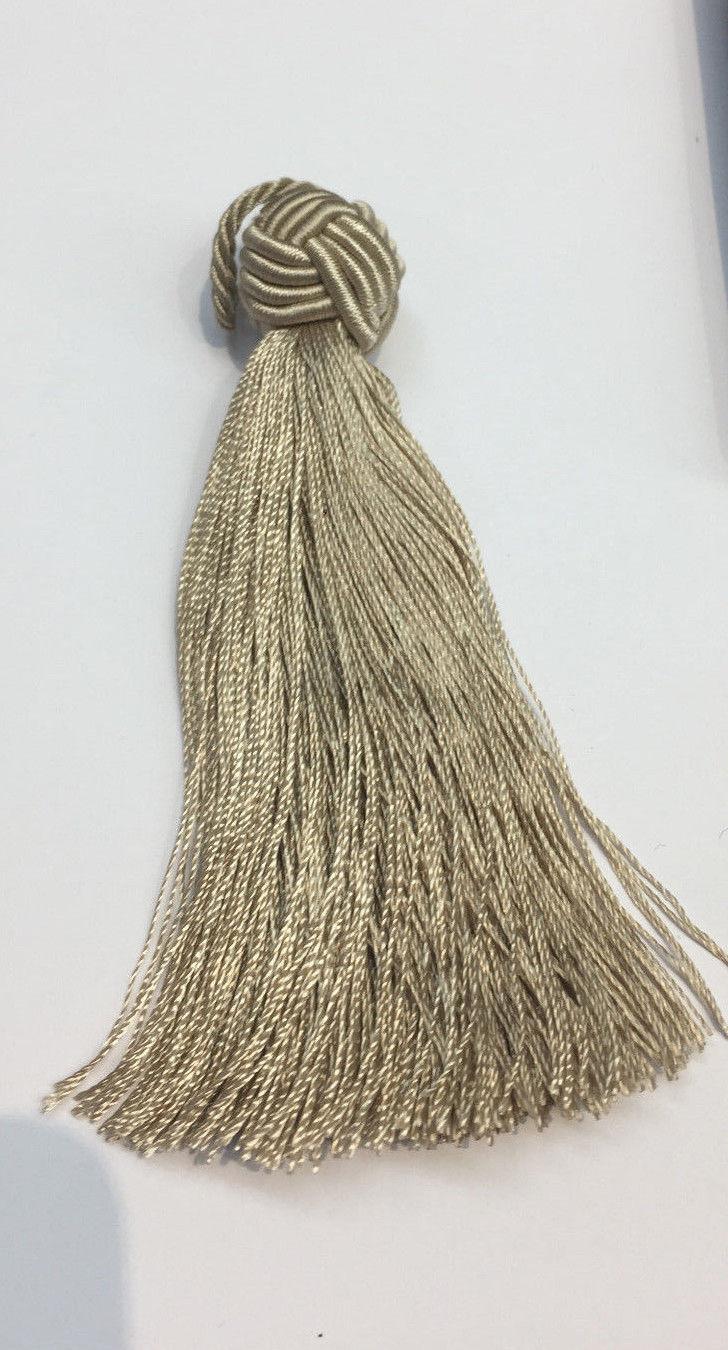 Round Ball Taupe Key Tassel - Taupe, 5" Length (100 Pieces)