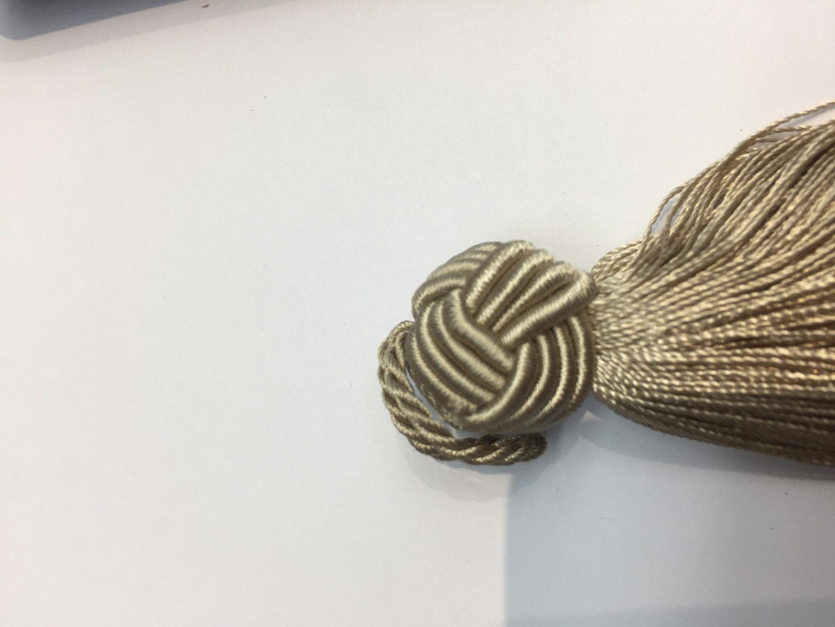 Round Ball Taupe Key Tassel - Taupe, 5" Length (100 Pieces)