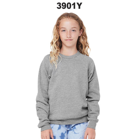 BELLA + CANVAS® Youth Sponge Fleece Crewneck Sweatshirt - 3901Y