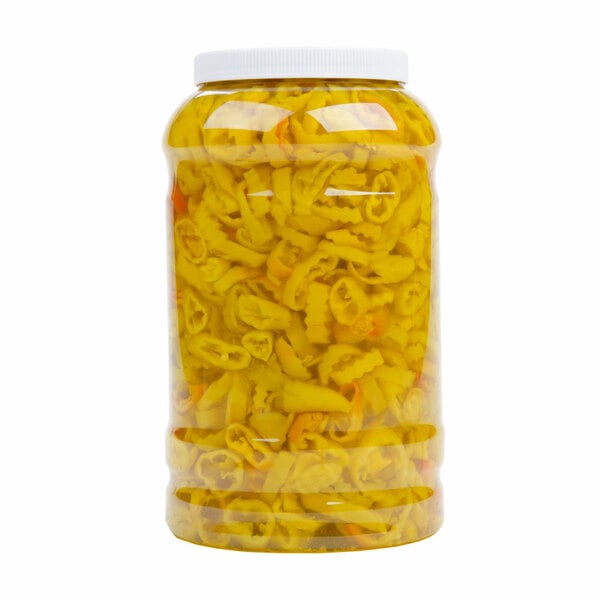 Del Sol 1 Gallon Hot Banana Peppers - 4/Case
