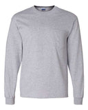 Gildan Ultra Cotton Long Sleeve Crewneck Pocket T-Shirt