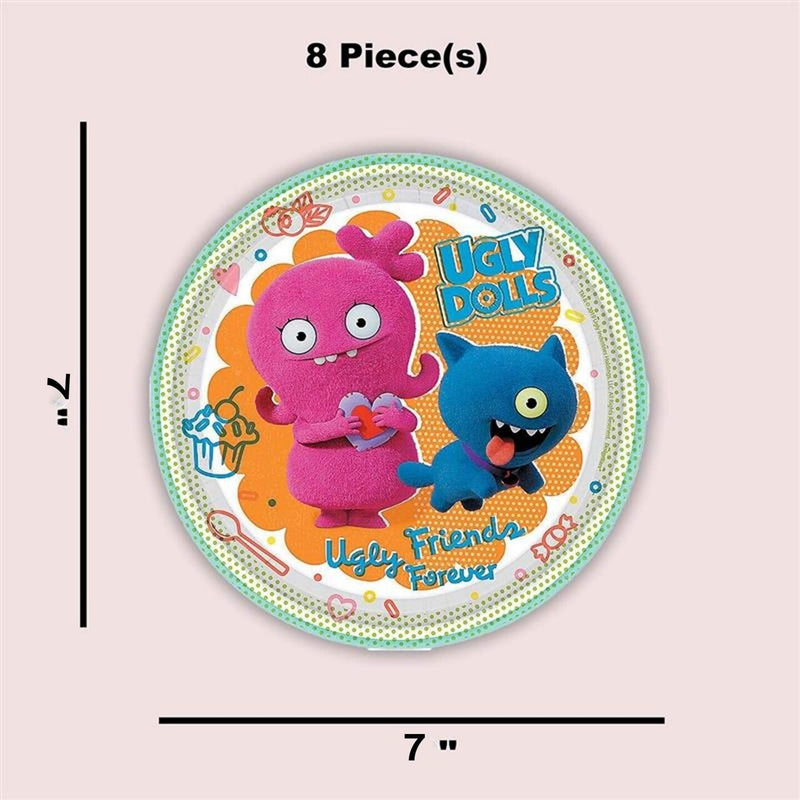 8 Count UglyDolls Moxy and Ugly Dog Paper Dessert Plates 7 Inch Kids Birthday Party Plates