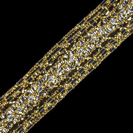 1" Silver Gold Metallic Braid