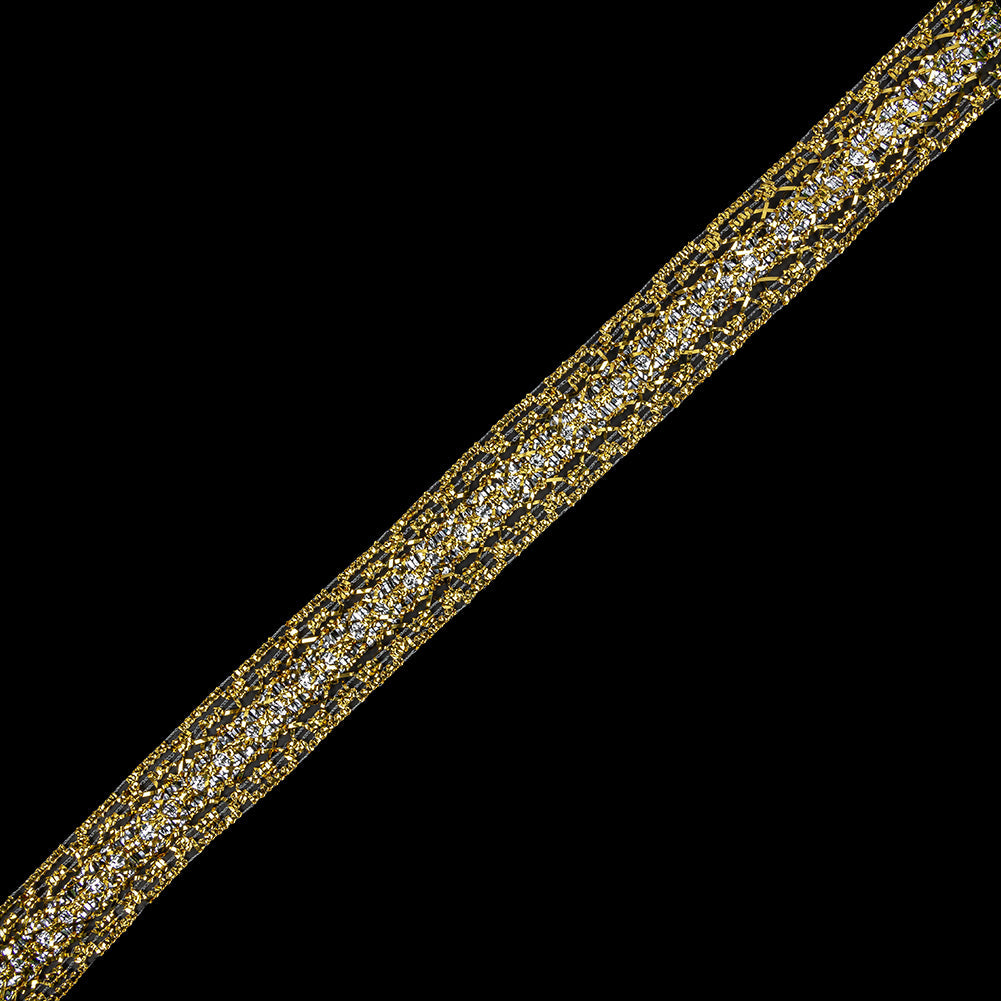 1" Silver Gold Metallic Braid