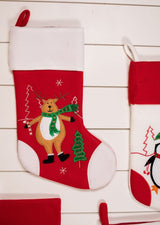 19” Red/White Reindeer/Penguin/Snowman/Santa Stocking