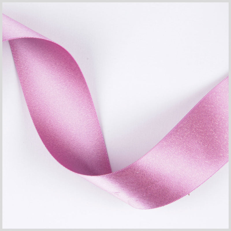 7/8" Bubblegum/Gold Double Face Metallic Satin Ribbon