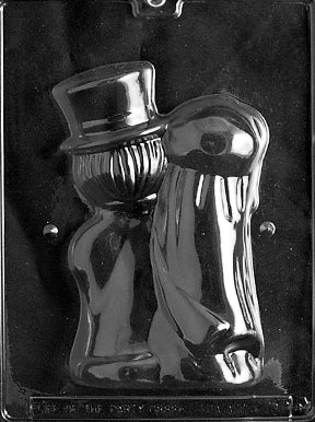 3D Medium Bride & Groom Chocolate Mold - Back - LPW041B