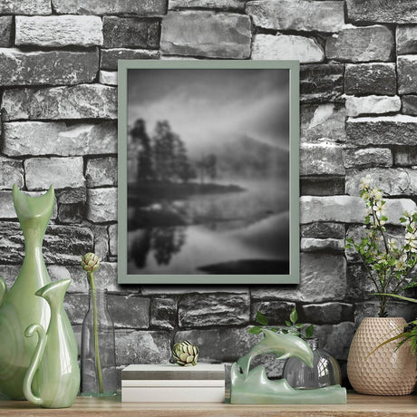 16x20" ओक इफ़ेक्ट फ़्रेम – डीप डिज़ाइन, माउंट के साथ कील-रहित हैंगिंग, गैलरी के लिए तैयार!