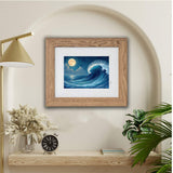 8x10" Light Brown Wood-Effect Frame with Acid-Free Mat & Plastic Front – For Hanging or Standing, ALFTA Hook Compatible