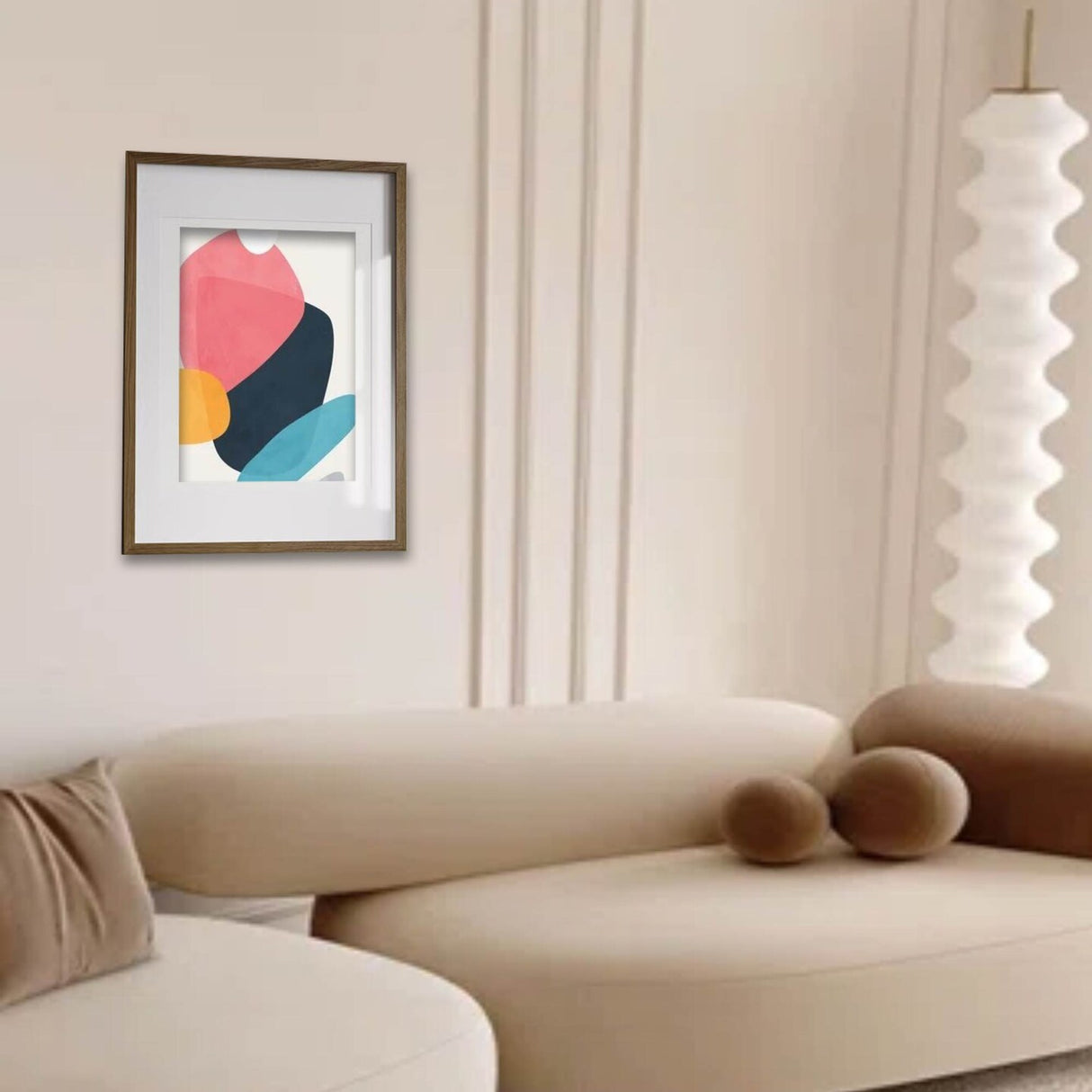 Walnut Effect Frame with Mount, 19¾x27½" – Hang Horizontally or Vertically No-Nail Hanging!