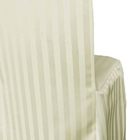 1 Funda para silla de banquete de poliéster jacquard a rayas color marfil para decoración elegante de bodas