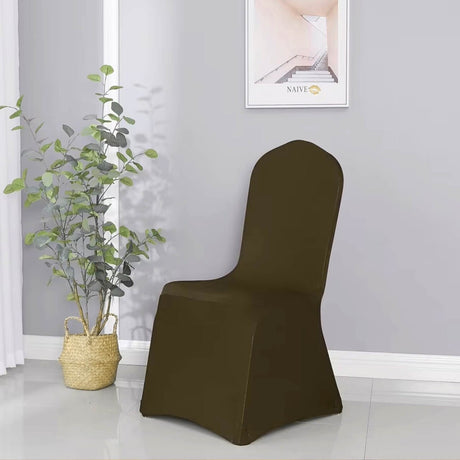 1 Funda de Silla de Banquete de Spandex Chocolate Estiramiento Resistente a las Arrugas Decoración para Eventos