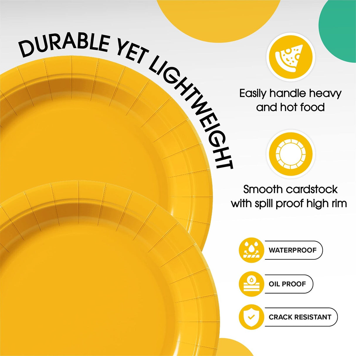1000 Count Yellow Paper Plates for Parties, Picnics, and Events – Bulk 7 Inch Disposable Plates