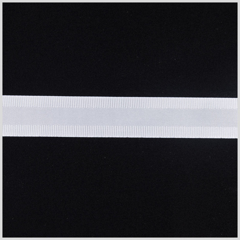 7/8" White Satin Grosgrain Ribbon