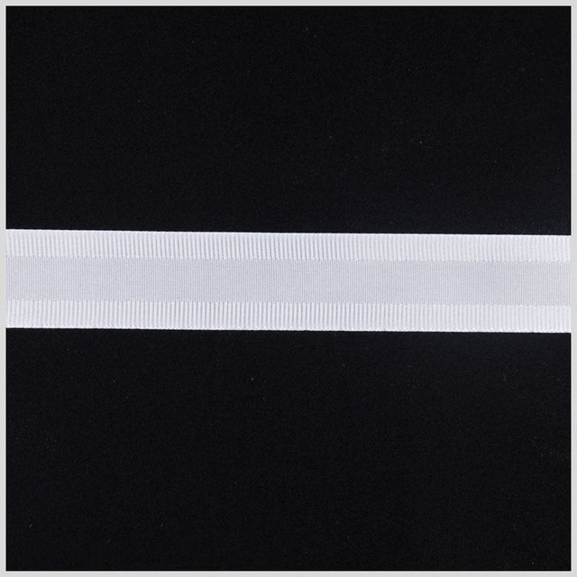 7/8" White Satin Grosgrain Ribbon