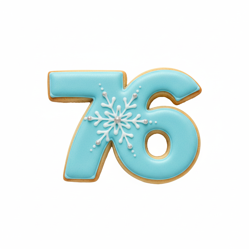 Number 76 Plastic Cookie Cutter