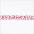5/8" White/Red Printed Satin Ribbon